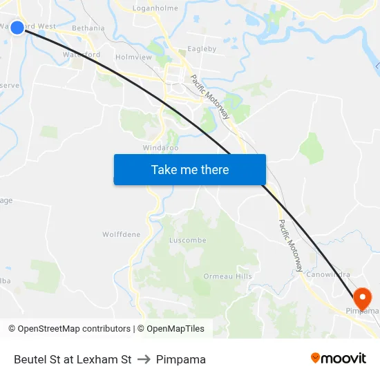 Beutel St at Lexham St to Pimpama map