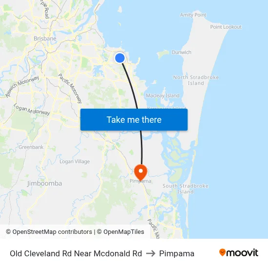 Old Cleveland Rd Near Mcdonald Rd to Pimpama map