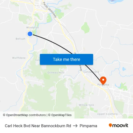 Carl Heck Bvd Near Bannockburn Rd to Pimpama map