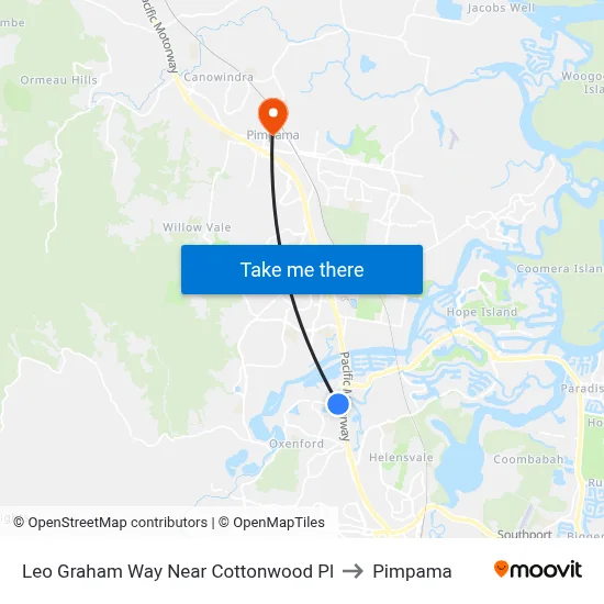 Leo Graham Way Near Cottonwood Pl to Pimpama map