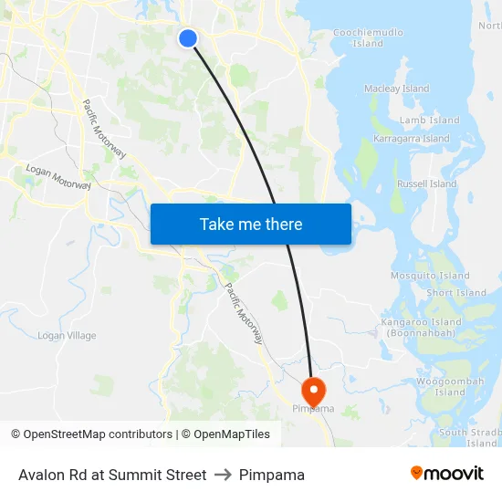 Avalon Rd at Summit Street to Pimpama map
