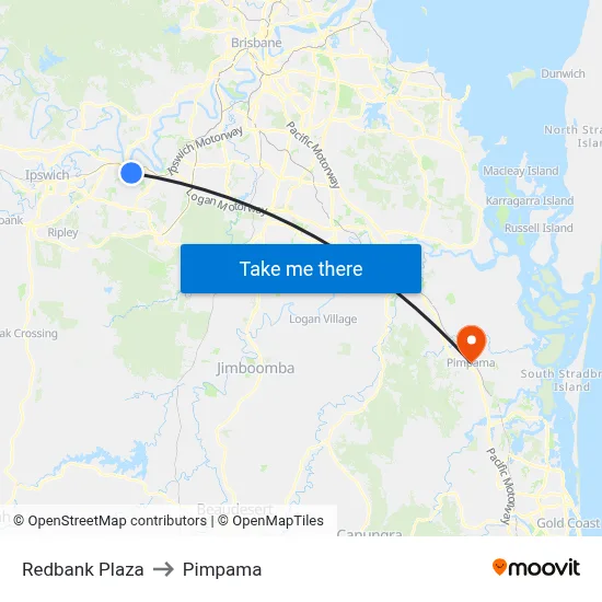 Redbank Plaza to Pimpama map