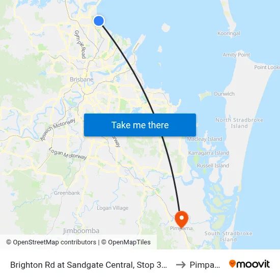 Brighton Rd at Sandgate Central, Stop 34/33 to Pimpama map