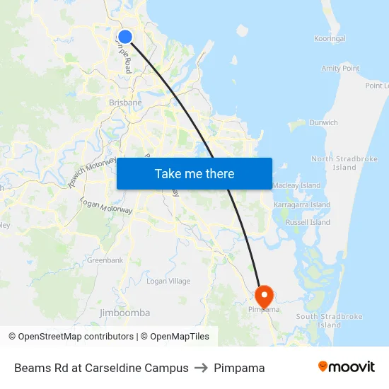 Beams Rd at Carseldine Campus to Pimpama map
