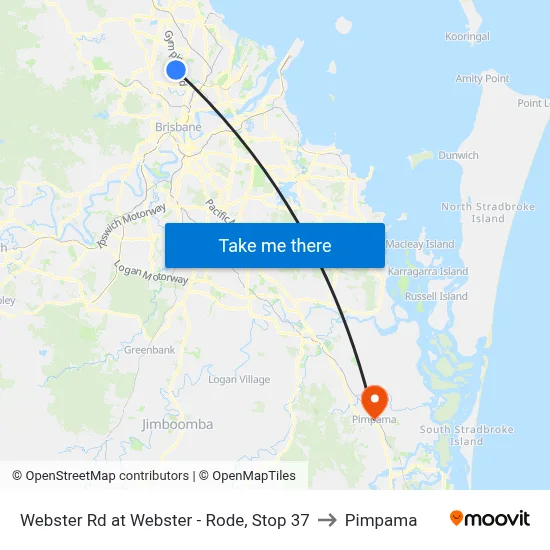Webster Rd at Webster - Rode, Stop 37 to Pimpama map