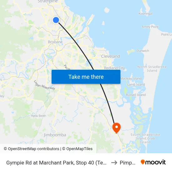 Gympie Rd at Marchant Park, Stop 40 (Temp Closure) to Pimpama map