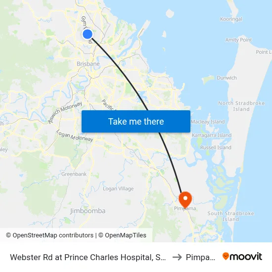 Webster Rd at Prince Charles Hospital, Stop 38 to Pimpama map