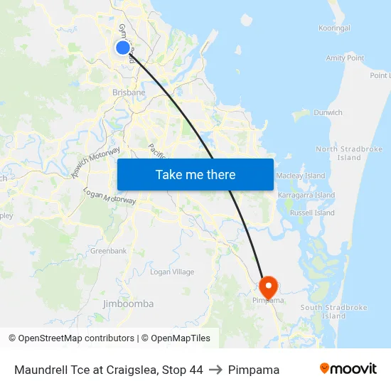 Maundrell Tce at Craigslea, Stop 44 to Pimpama map