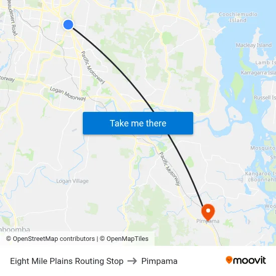 Eight Mile Plains Routing Stop to Pimpama map