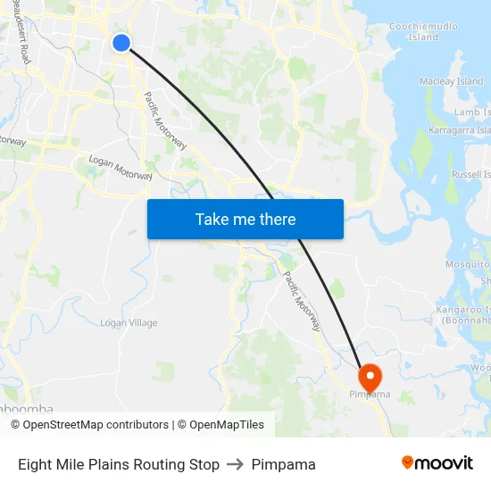 Eight Mile Plains Routing Stop to Pimpama map