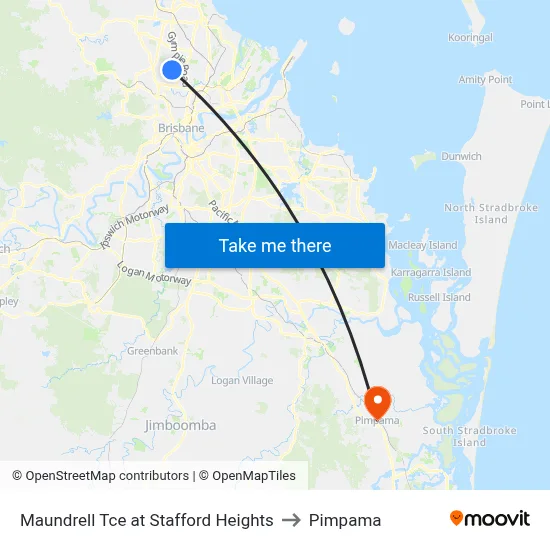 Maundrell Tce at Stafford Heights to Pimpama map