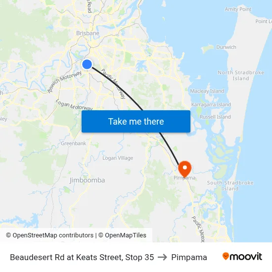 Beaudesert Rd at Keats Street, Stop 35 to Pimpama map