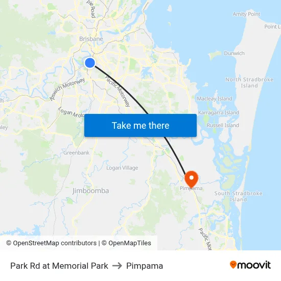 Park Rd at Memorial Park to Pimpama map