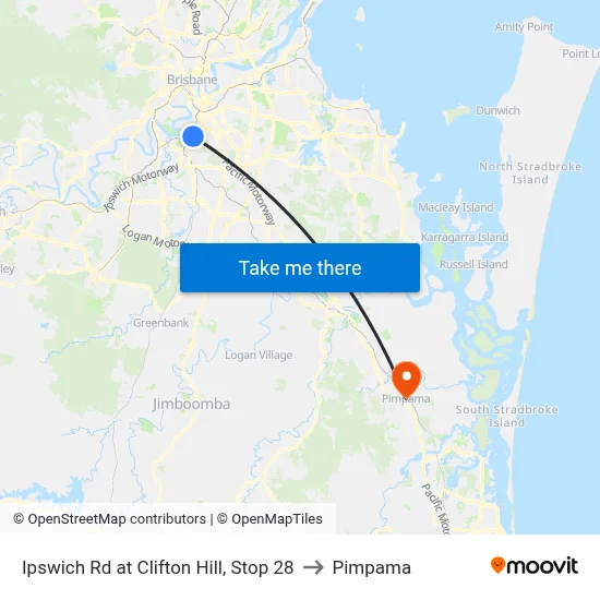 Ipswich Rd at Clifton Hill, Stop 28 to Pimpama map