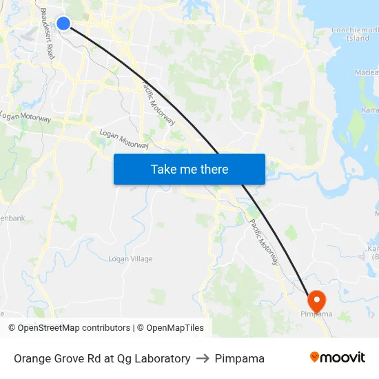 Orange Grove Rd at Qg Laboratory to Pimpama map