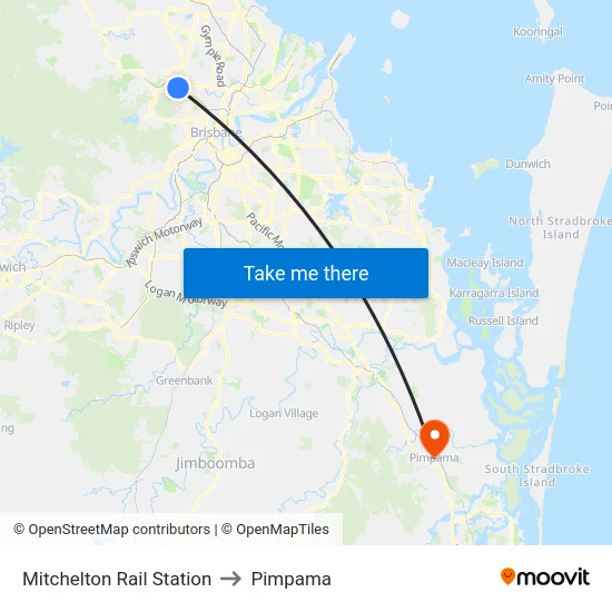 Mitchelton Rail Station to Pimpama map