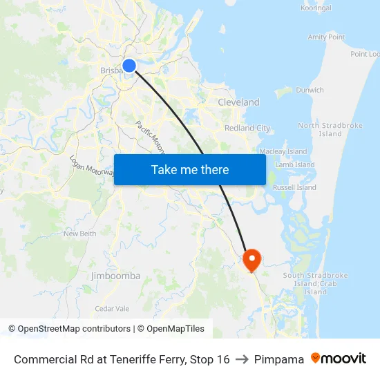 Commercial Rd at Teneriffe Ferry, Stop 16 to Pimpama map