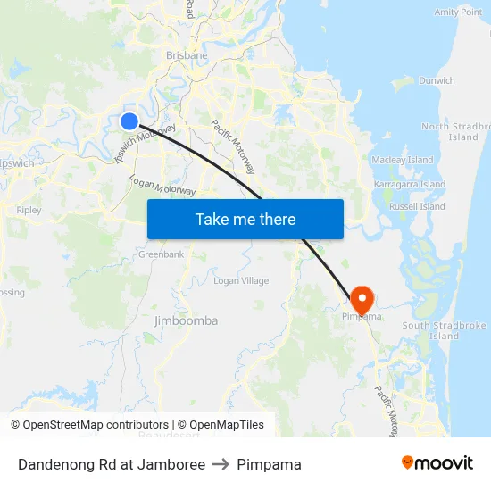 Dandenong Rd at Jamboree to Pimpama map