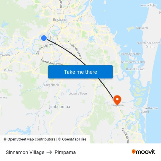 Sinnamon Village to Pimpama map