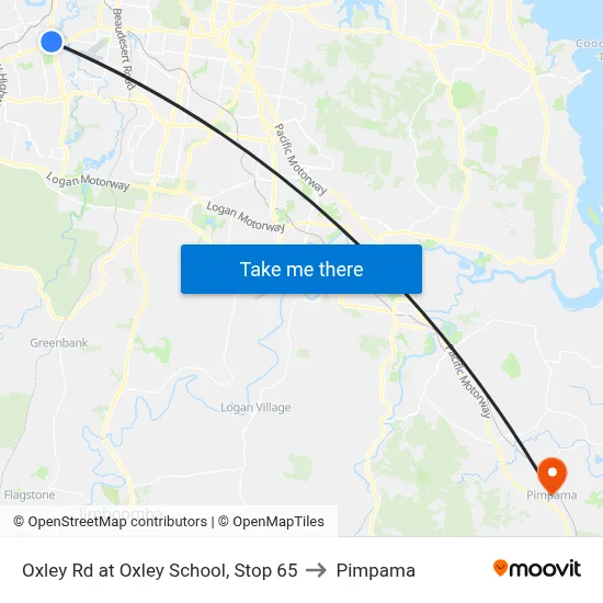 Oxley Rd at Oxley School, Stop 65 to Pimpama map