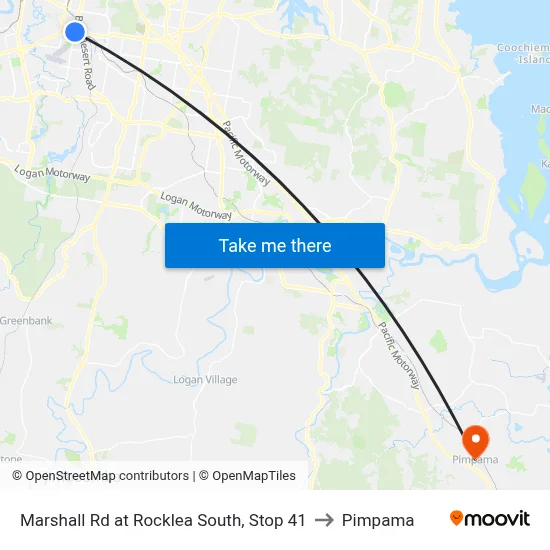 Marshall Rd at Rocklea South, Stop 41 to Pimpama map