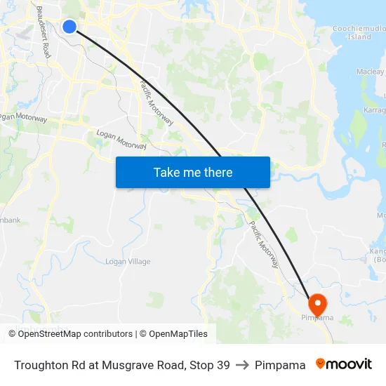 Troughton Rd at Musgrave Road, Stop 39 to Pimpama map