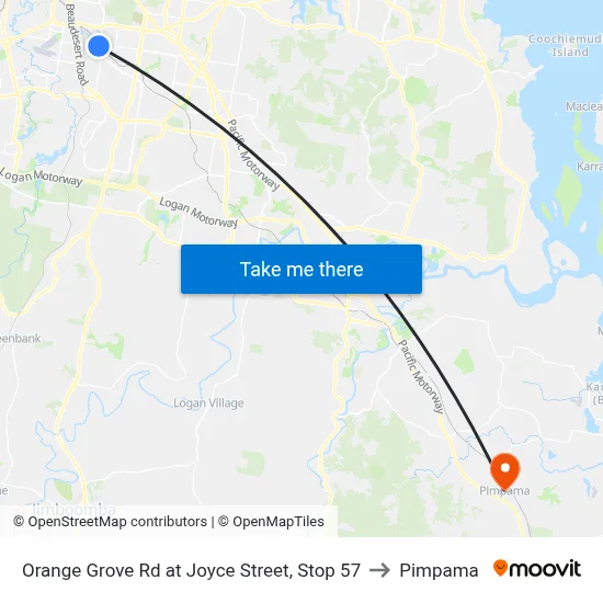 Orange Grove Rd at Joyce Street, Stop 57 to Pimpama map