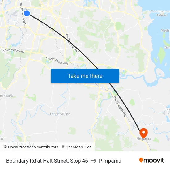 Boundary Rd at Halt Street, Stop 46 to Pimpama map