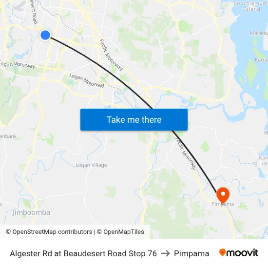 Algester Rd at Beaudesert Road Stop 76 to Pimpama map
