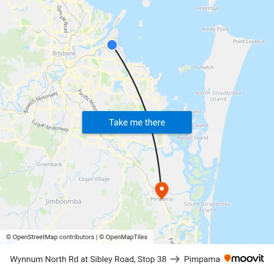 Wynnum North Rd at Sibley Road, Stop 38 to Pimpama map