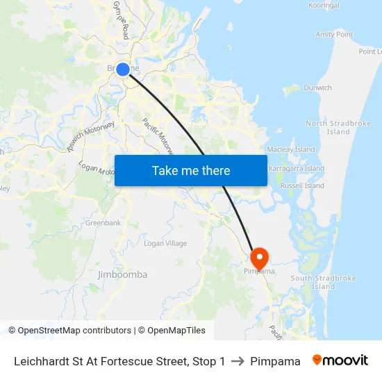 Leichhardt St At Fortescue Street, Stop 1 to Pimpama map