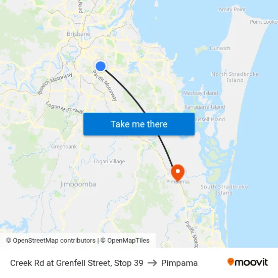 Creek Rd at Grenfell Street, Stop 39 to Pimpama map