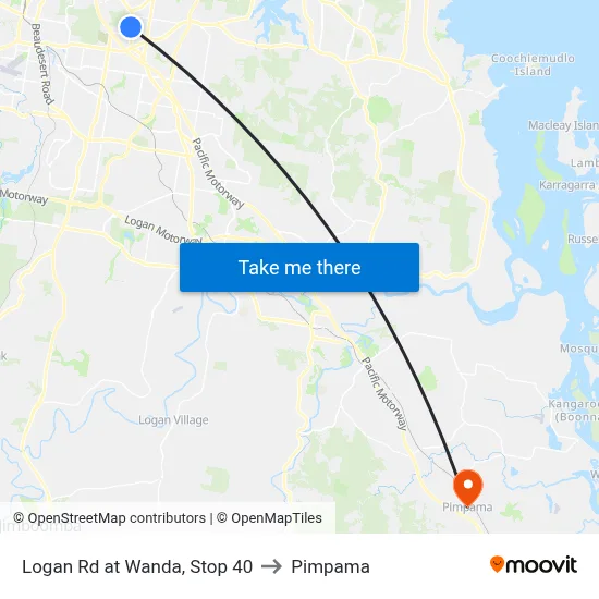 Logan Rd at Wanda, Stop 40 to Pimpama map