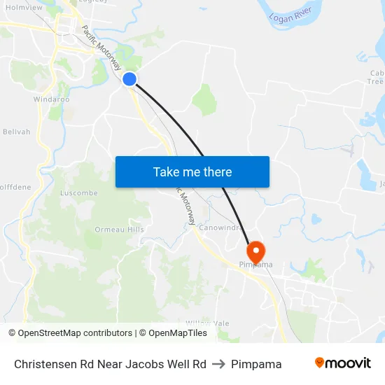 Christensen Rd Near Jacobs Well Rd to Pimpama map