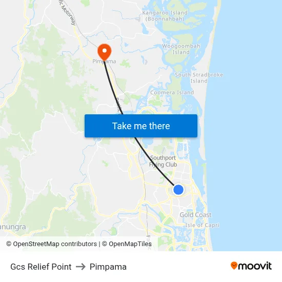 Gcs Relief Point to Pimpama map
