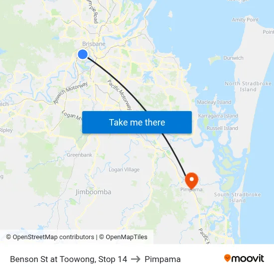 Benson St at Toowong, Stop 14 to Pimpama map