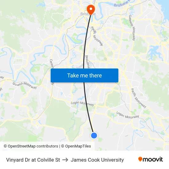 Vinyard Dr at Colville St to James Cook University map