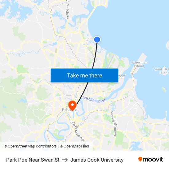 Park Pde Near Swan St to James Cook University map