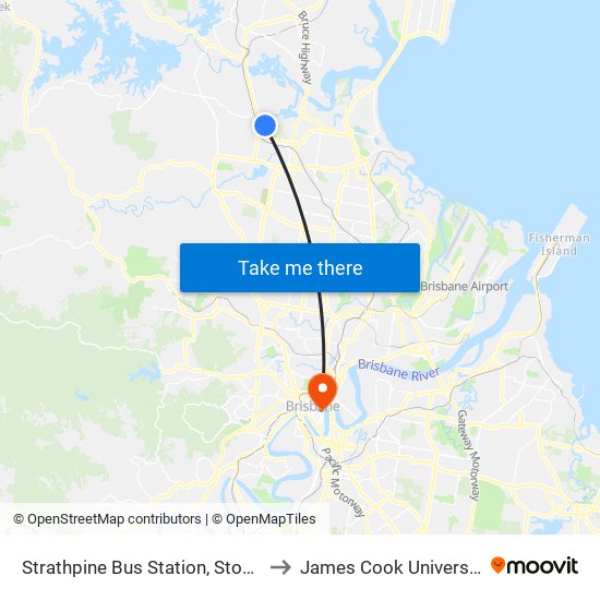 Strathpine Bus Station, Stop B to James Cook University map