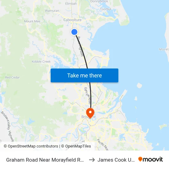 Graham Road Near Morayfield Road Hail 'N' Ride to James Cook University map