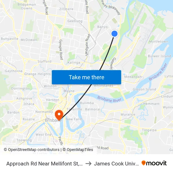 Approach Rd Near Mellifont St, Stop 31 to James Cook University map
