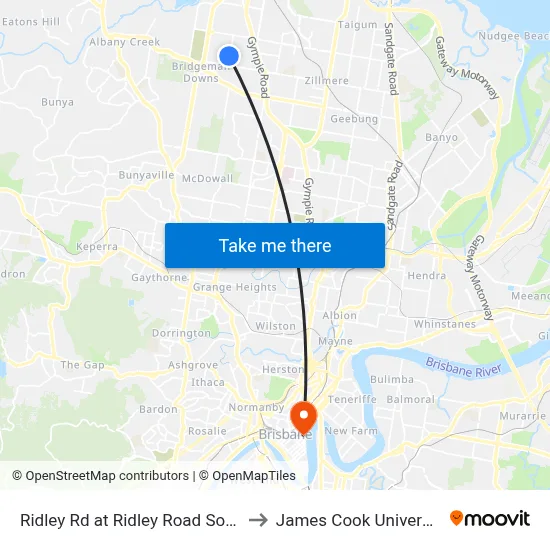 Ridley Rd at Ridley Road South to James Cook University map