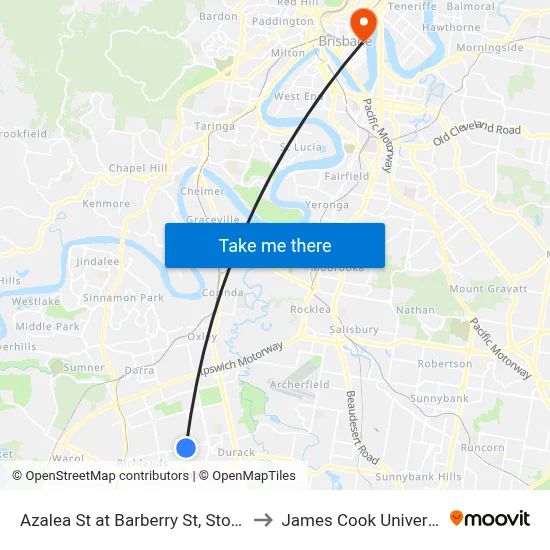 Azalea St at Barberry St, Stop 65 to James Cook University map