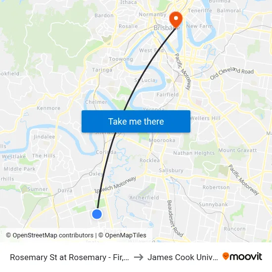 Rosemary St at Rosemary - Fir, Stop 73 to James Cook University map
