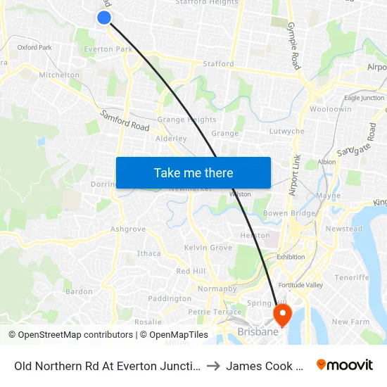 Old Northern Rd At Everton Junction Near Drake St to James Cook University map