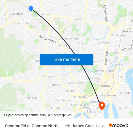 Osborne Rd at Osborne North, Stop 51 to James Cook University map