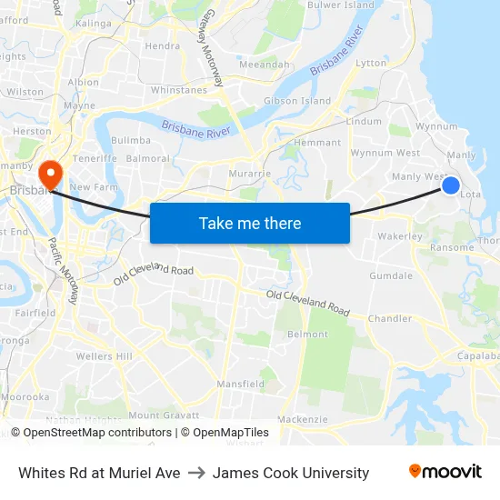 Whites Rd at Muriel Ave to James Cook University map
