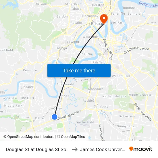 Douglas St at Douglas St South to James Cook University map