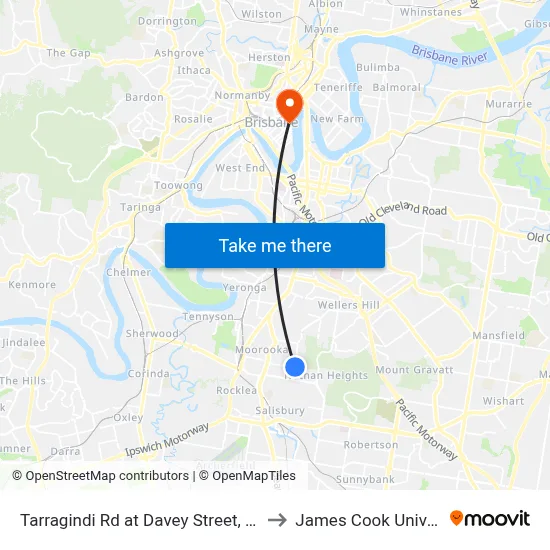 Tarragindi Rd at Davey Street, Stop 40 to James Cook University map