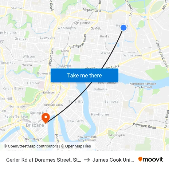 Gerler Rd at Dorames Street, Stop 37/36 to James Cook University map